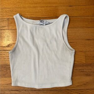 White Ribbed Tank Top
